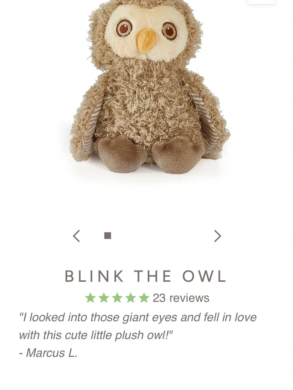 Bunnies By the Bay Blink The Owl Plush Brown Scraggle Fur Stuffed Animal Toy 8in